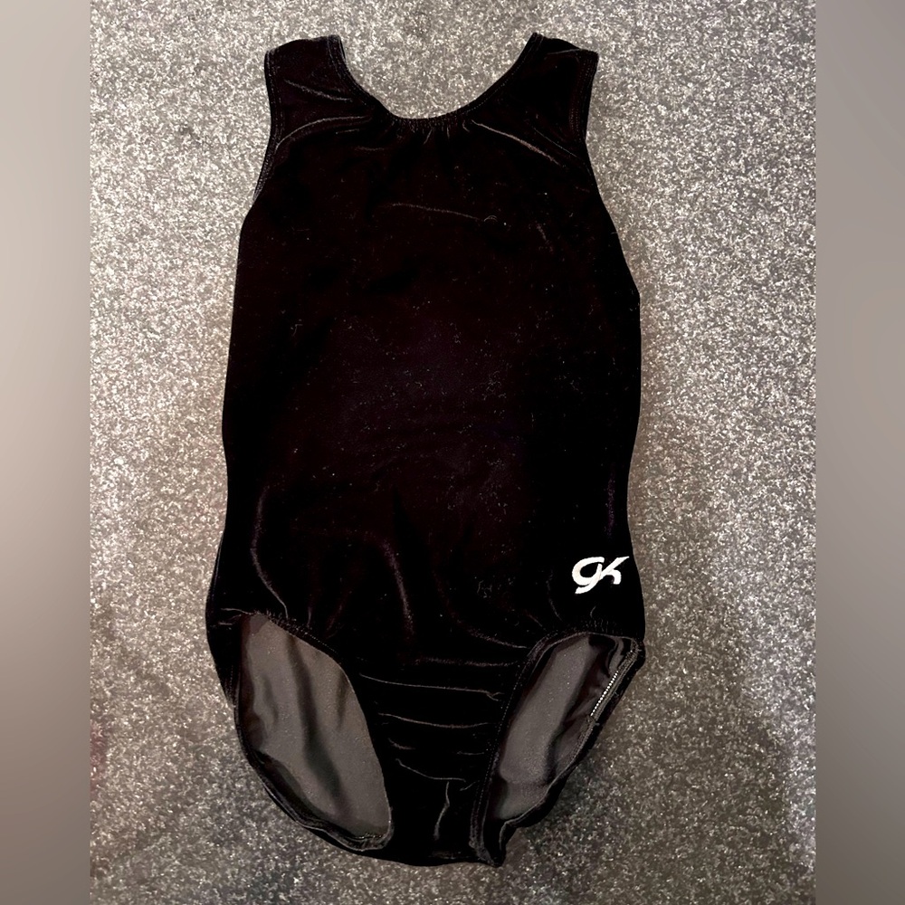GK black velvet tank leotard